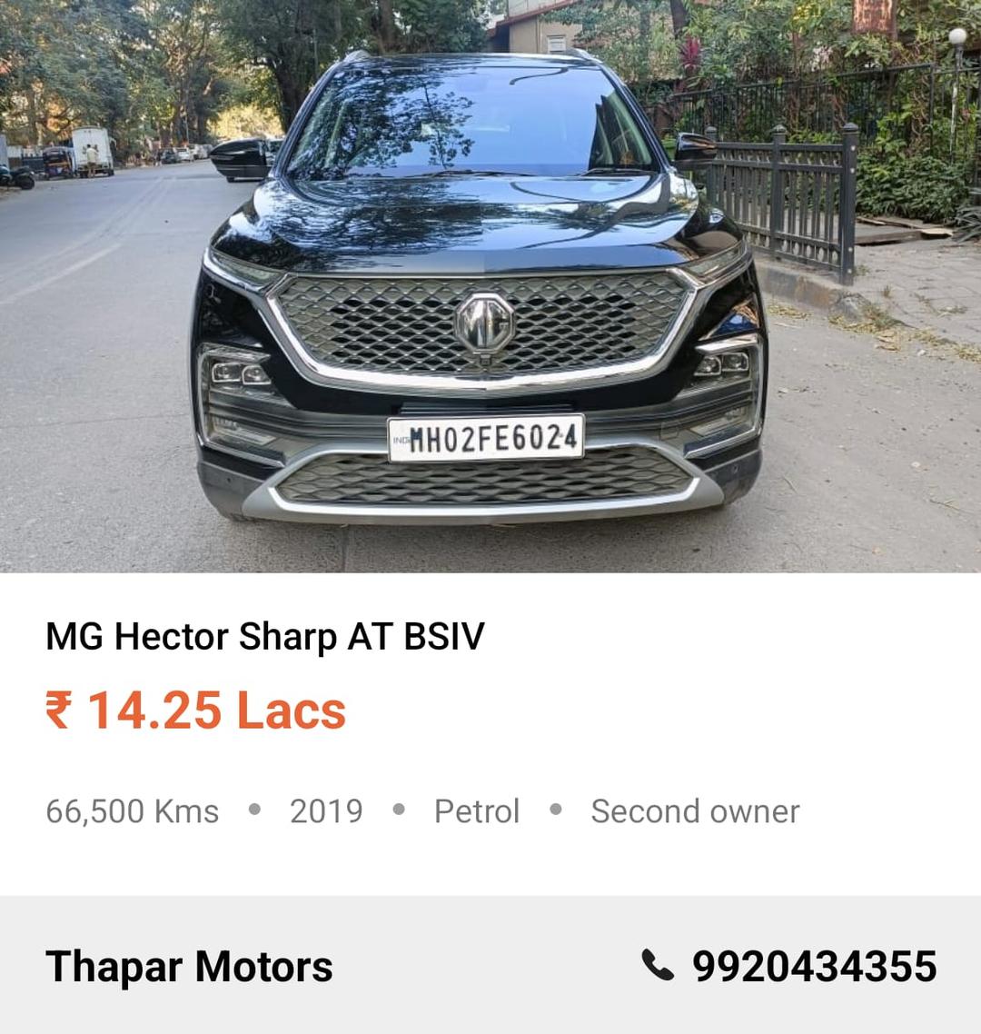 MG HECTOR 2019 SHARP AT PETROL